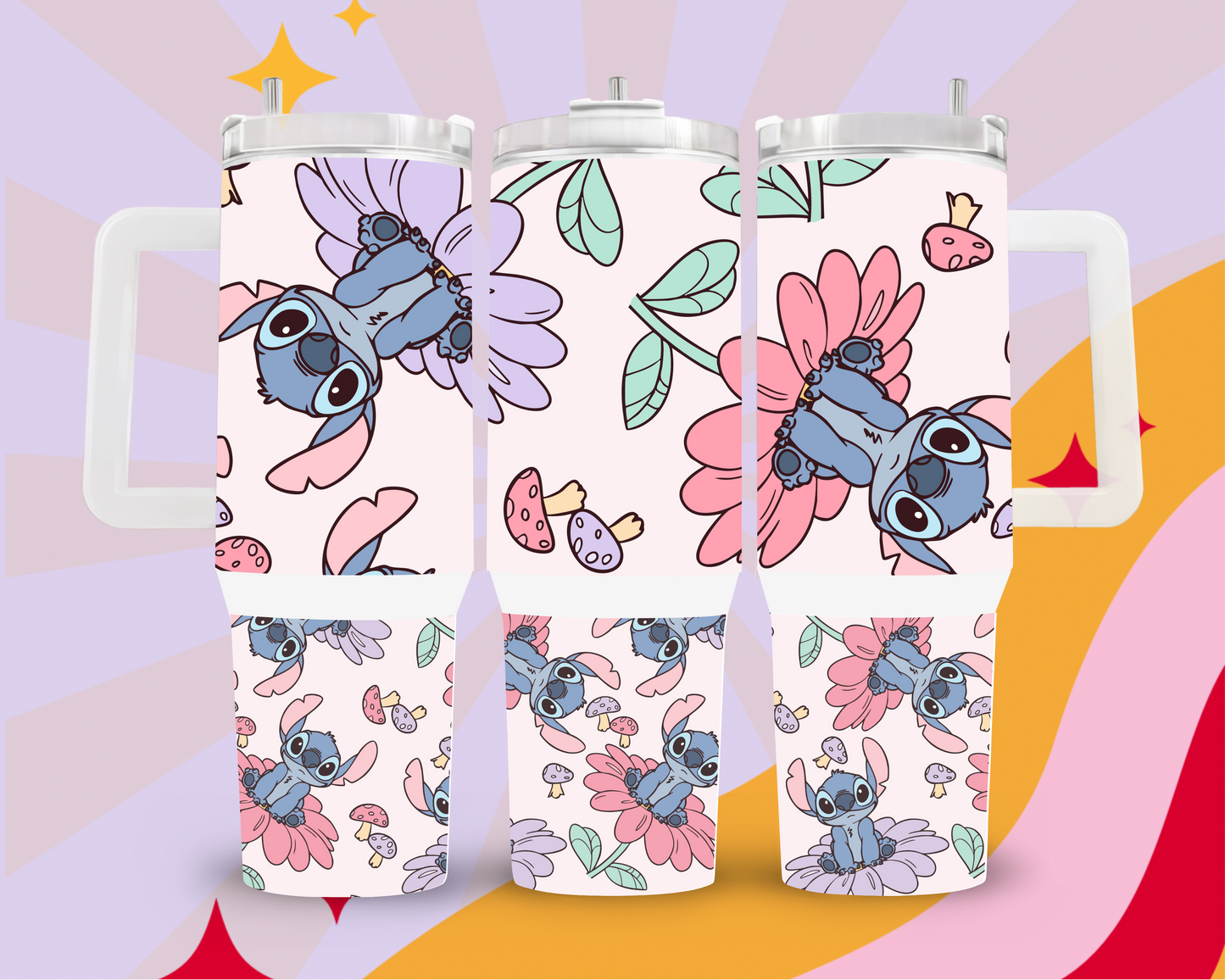 Flower stitch 40oz tumbler