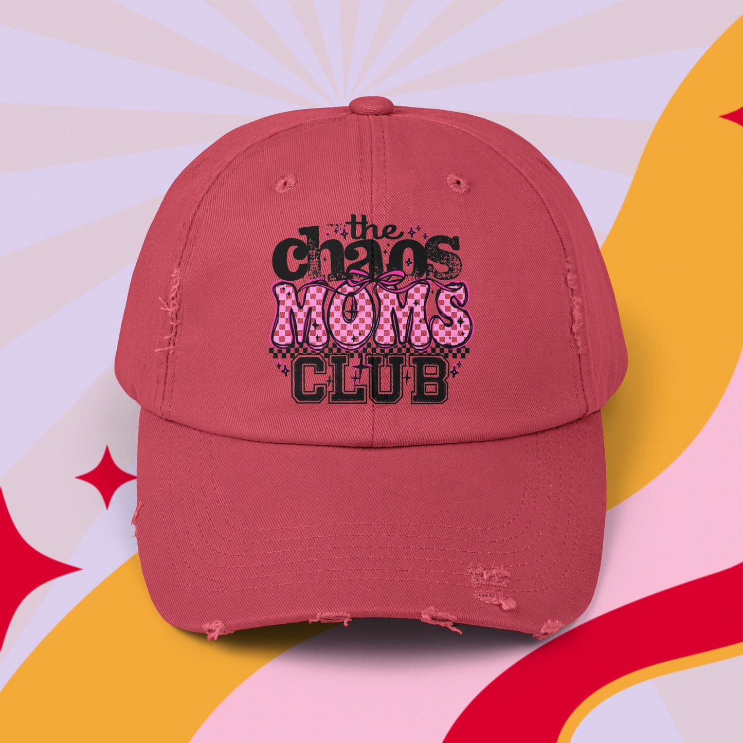 Chaos Moms Club Distressed Cap