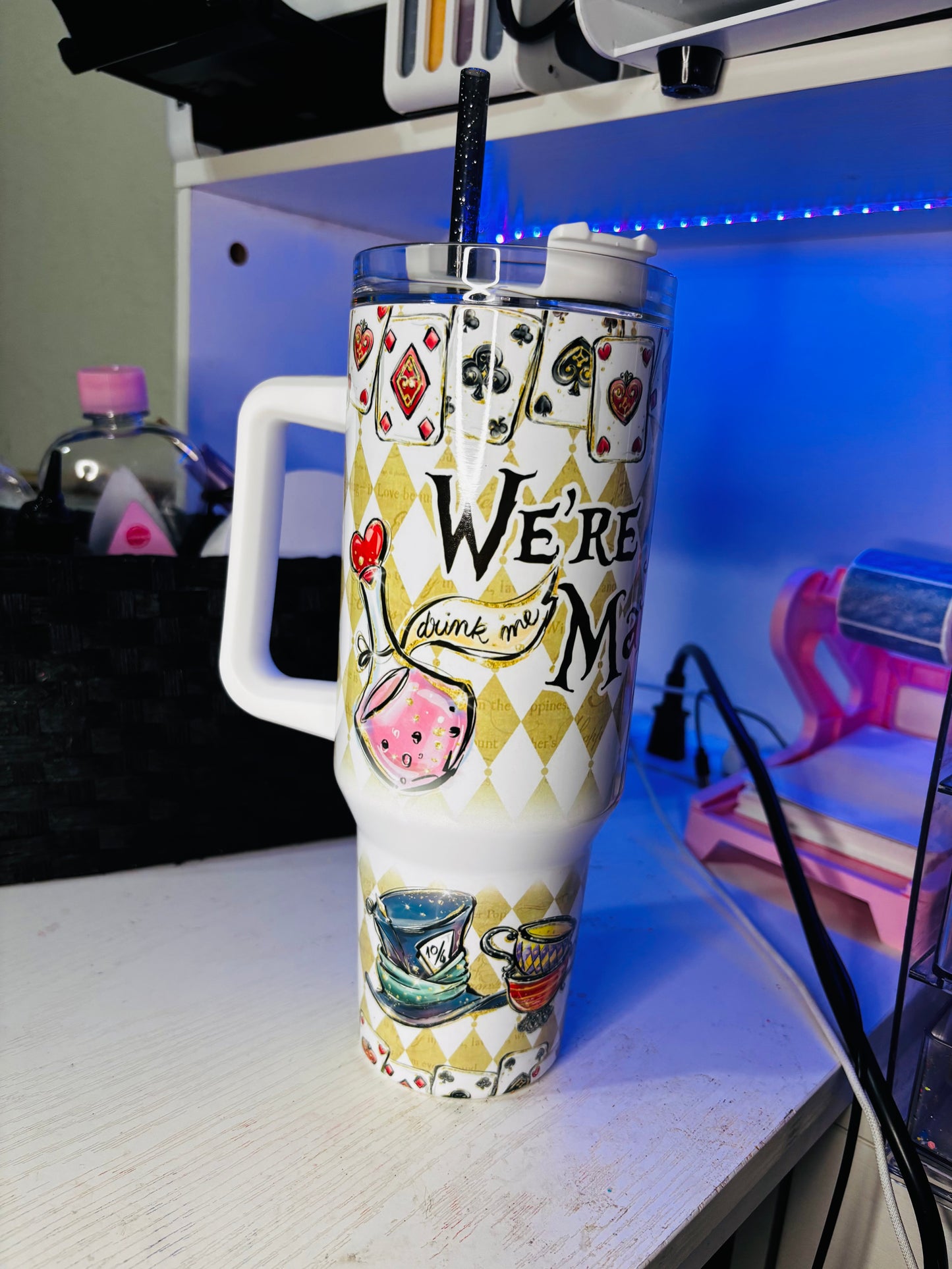 We’re all mad here 40oz tumbler