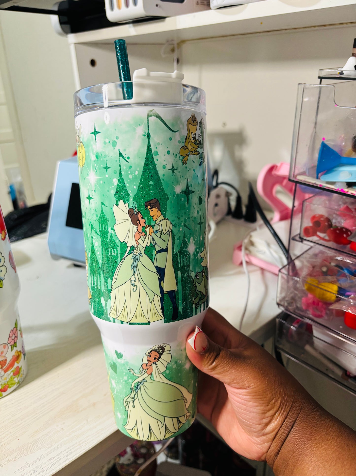 Princess tiana & prince 40oz tumbler