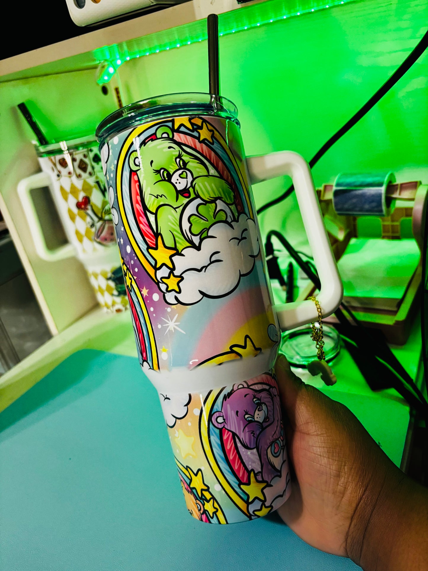 Colorful rainbow bears 40oz tumbler