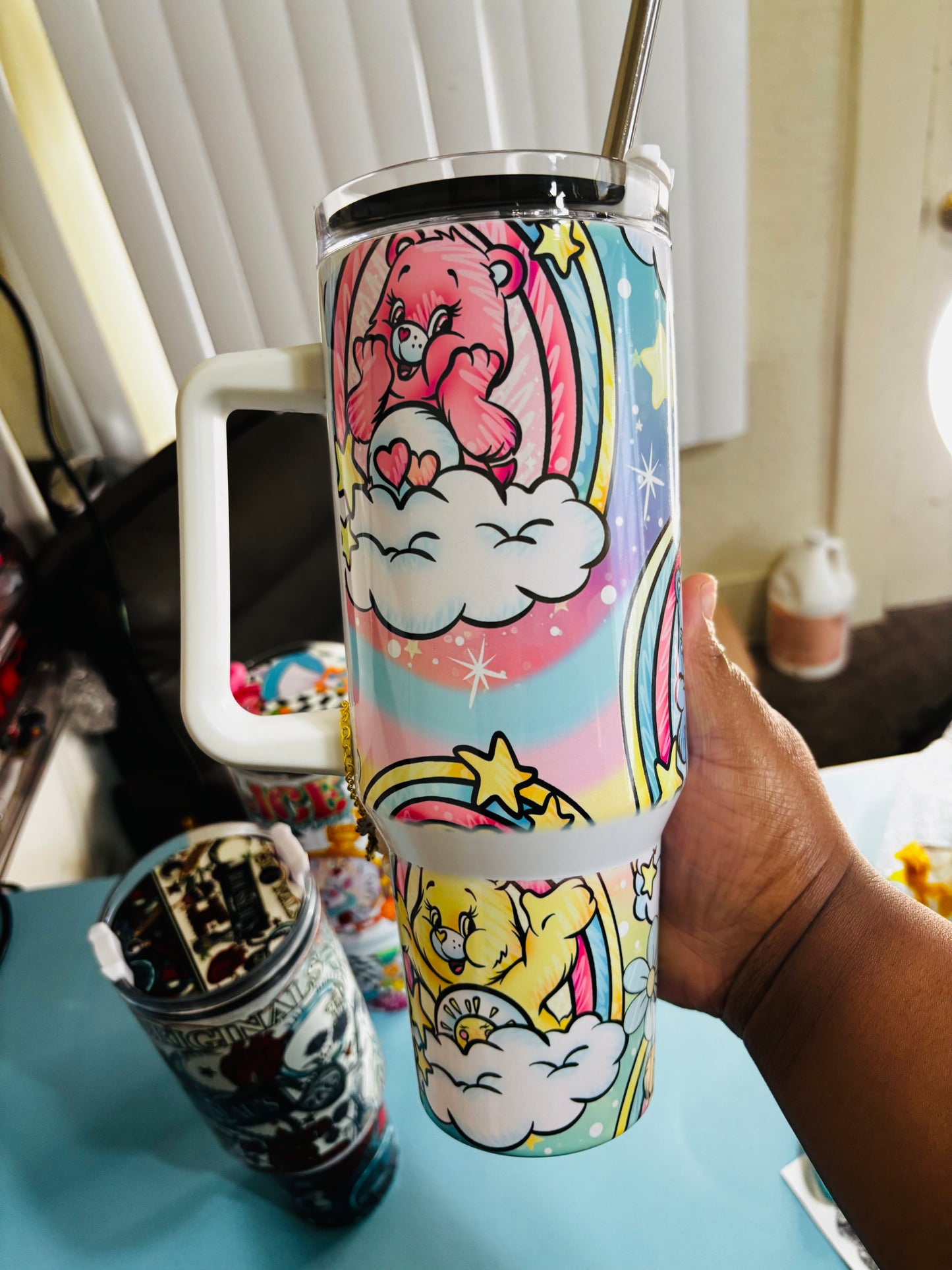 Colorful rainbow bears 40oz tumbler