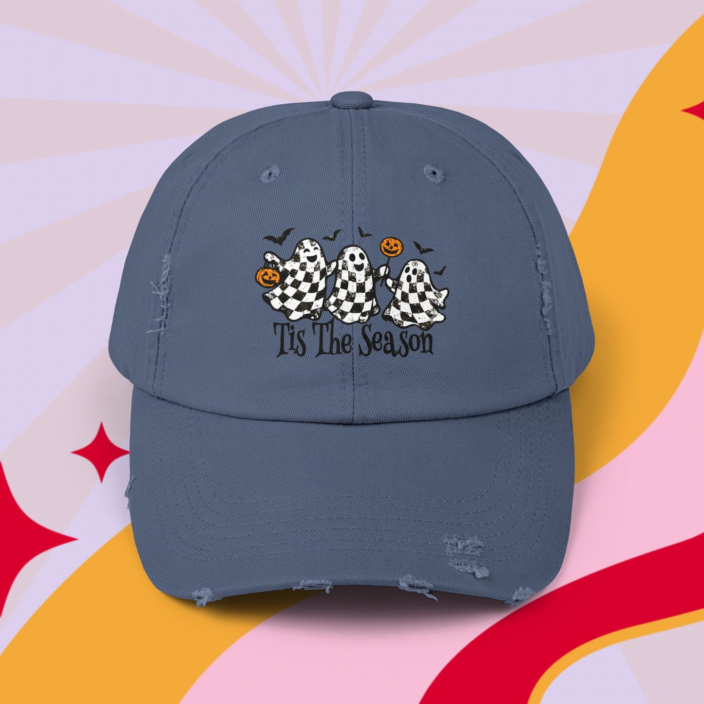 Fall ghost Distressed Cap