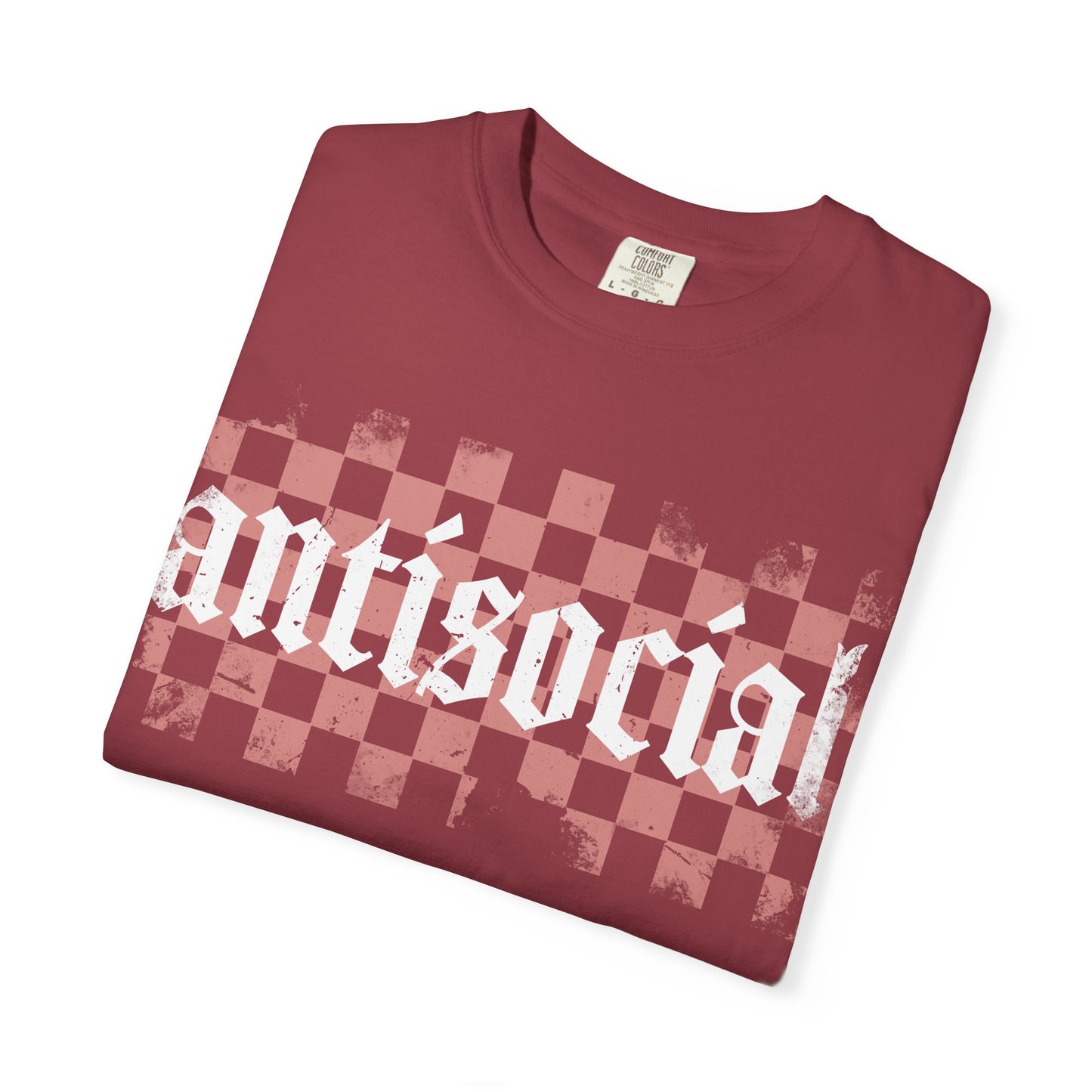 Antisocial Unisex Garment-Dyed T-Shirt | Trendy Graphic Tee, Gift for Introverts, Casual Wear, Street Style, Unique Fashion