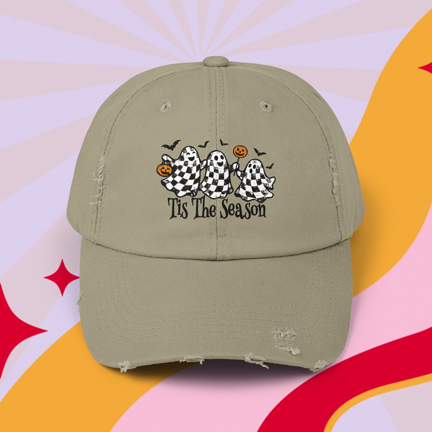 Fall ghost Distressed Cap