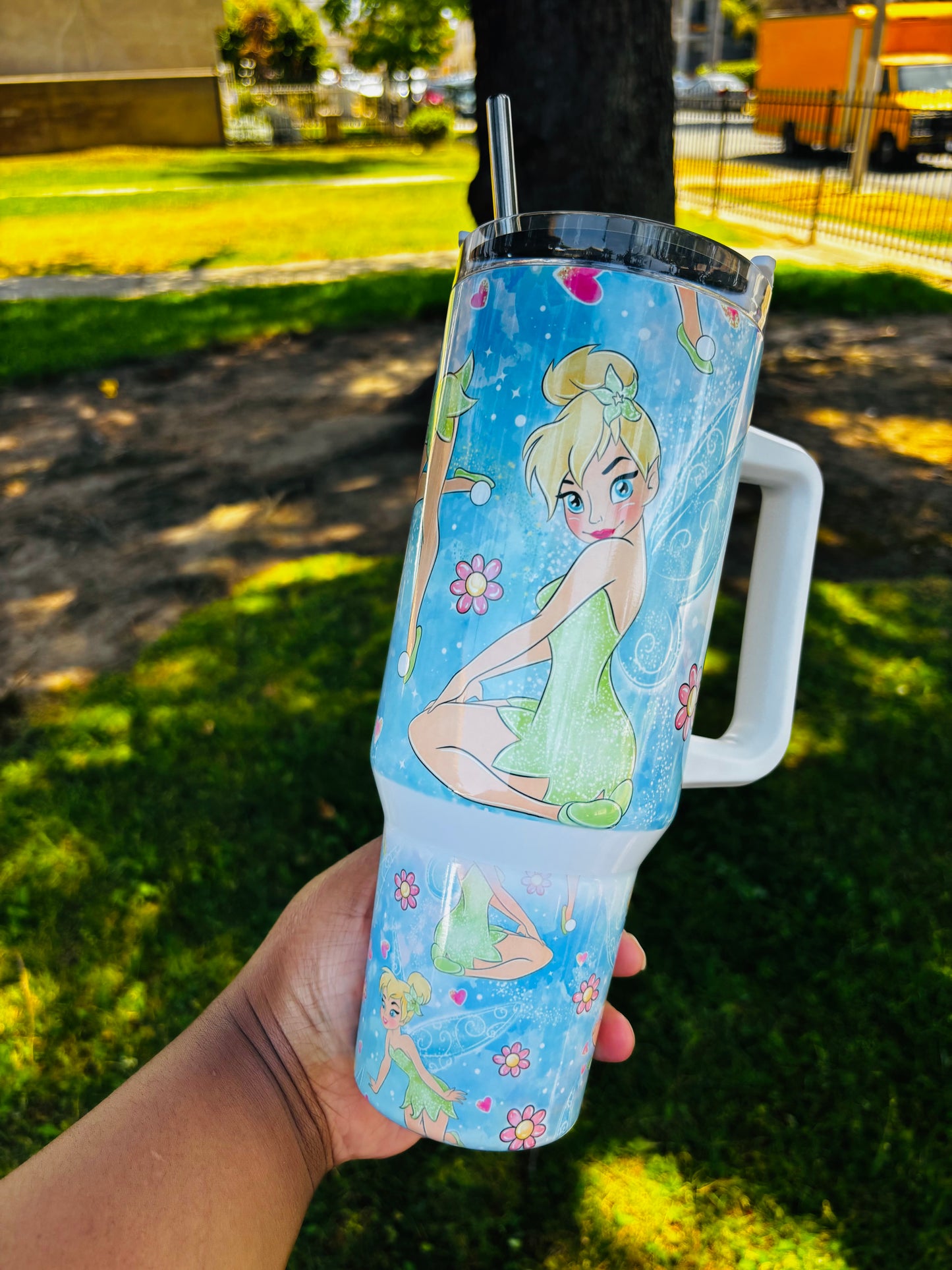 Blue tinkerbell 40oz tumbler