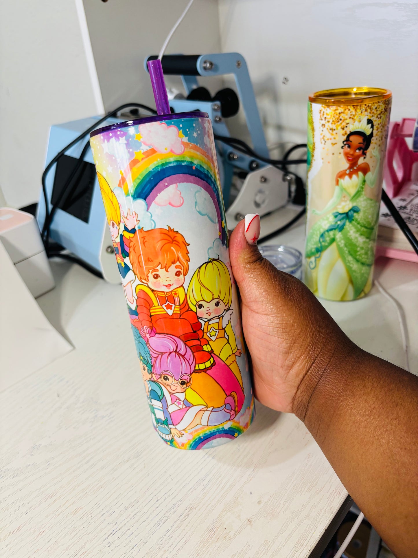 Rainbow and friends 20oz tumbler
