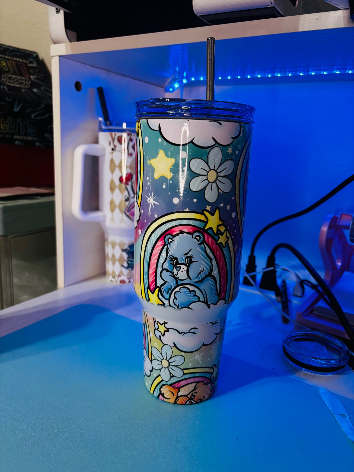 Colorful rainbow bears 40oz tumbler