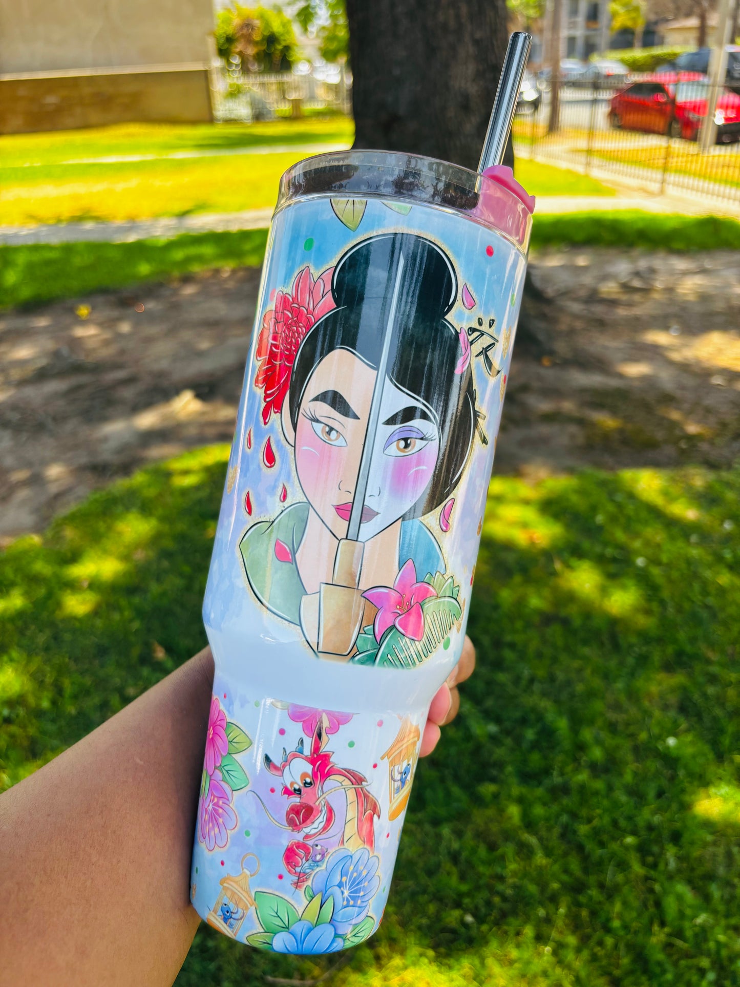 Mulan blooms 40oz tumbler