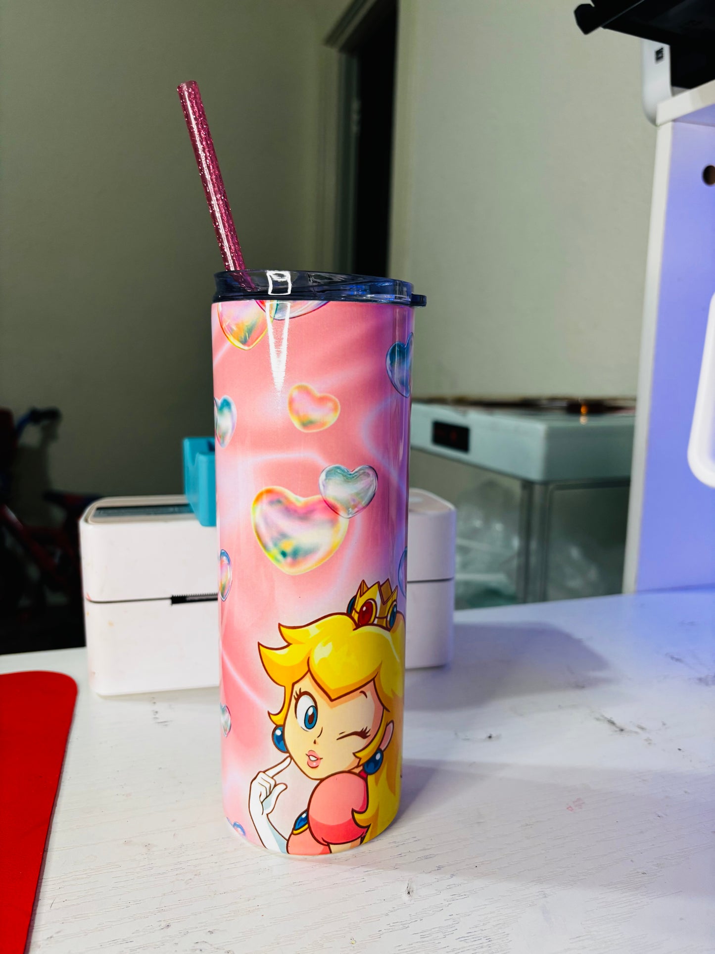 Peaches and hearts 20oz tumbler