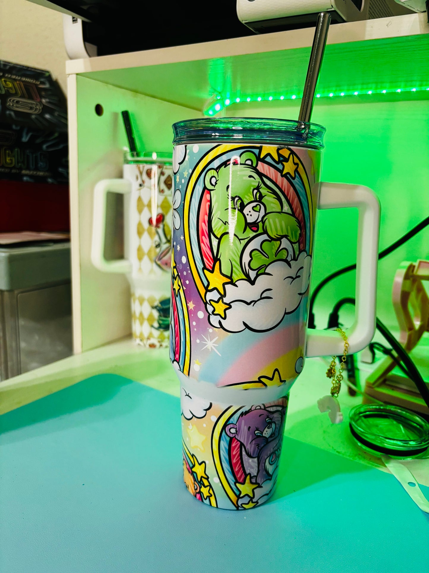 Colorful rainbow bears 40oz tumbler