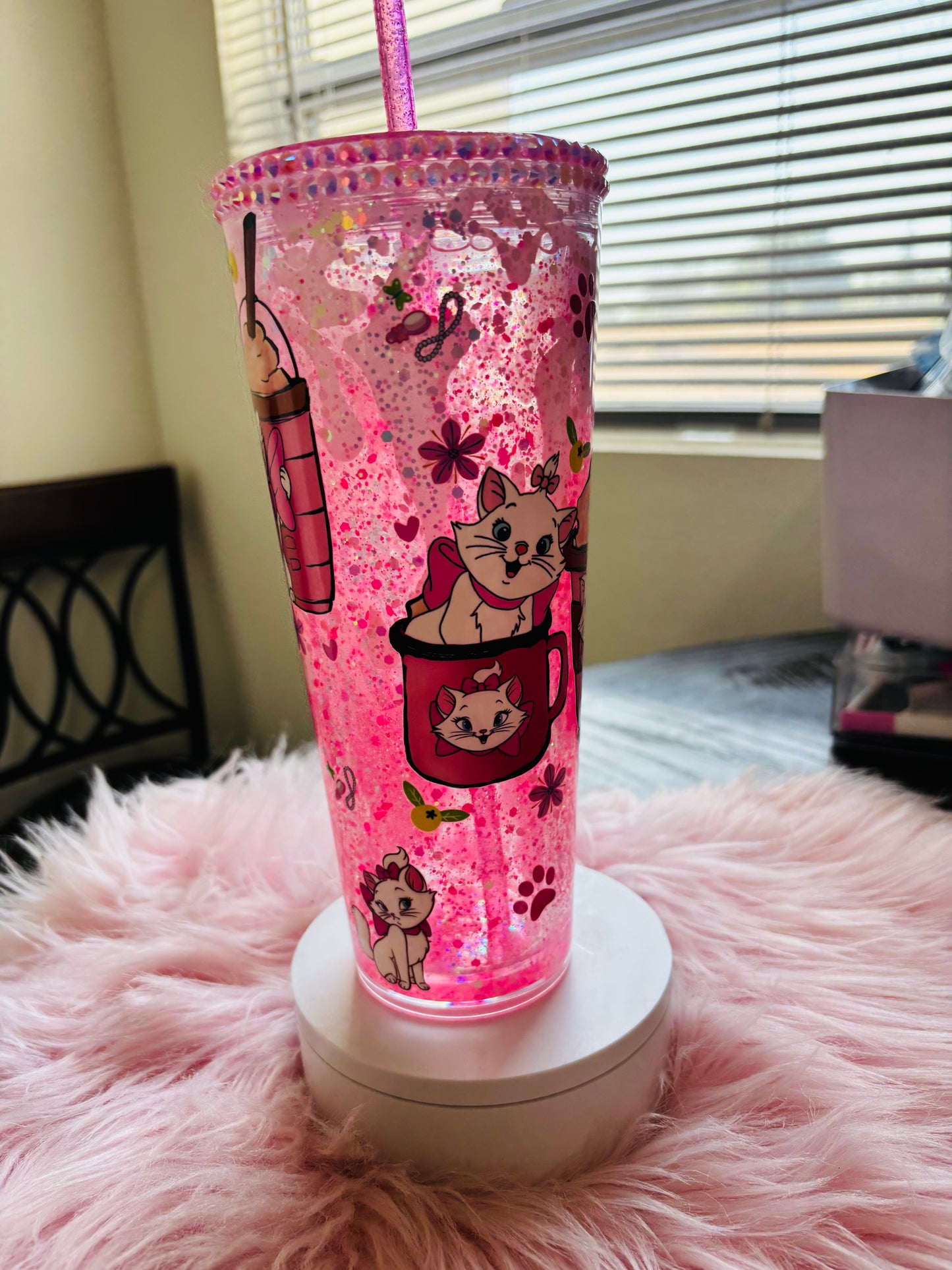 Marie 24oz acrylic snow globe tumbler