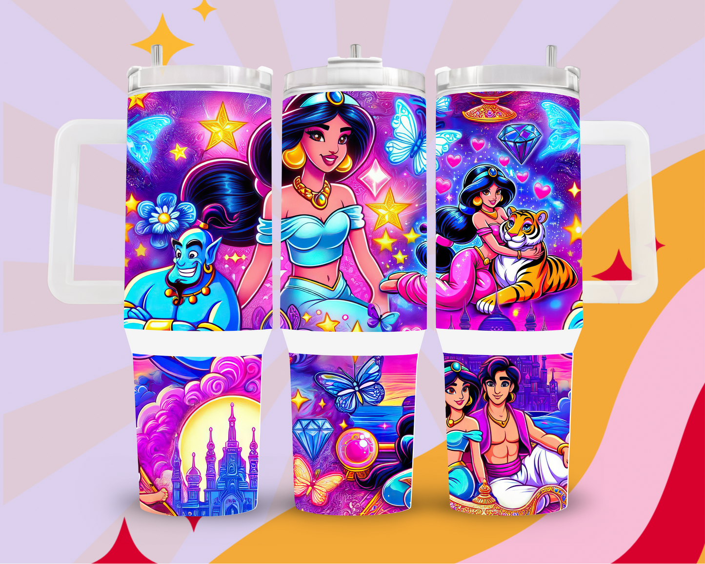 Jasmine and Aladdin 40oz tumbler