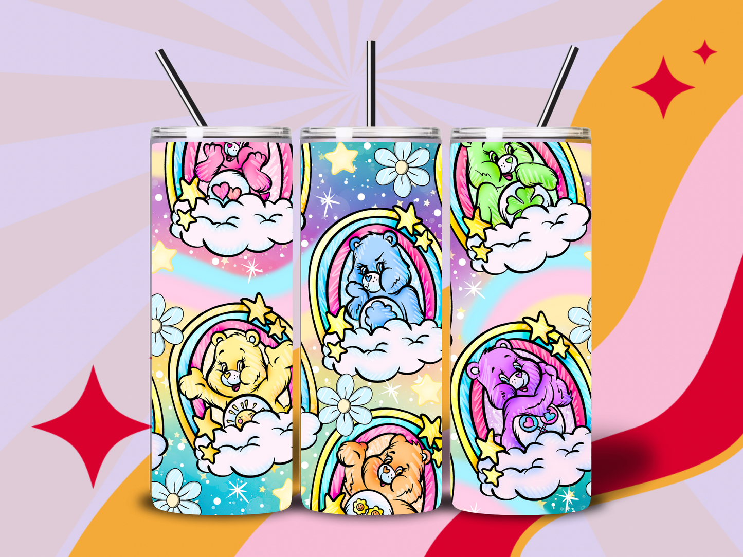 Sweet floral bears 20oz tumbler