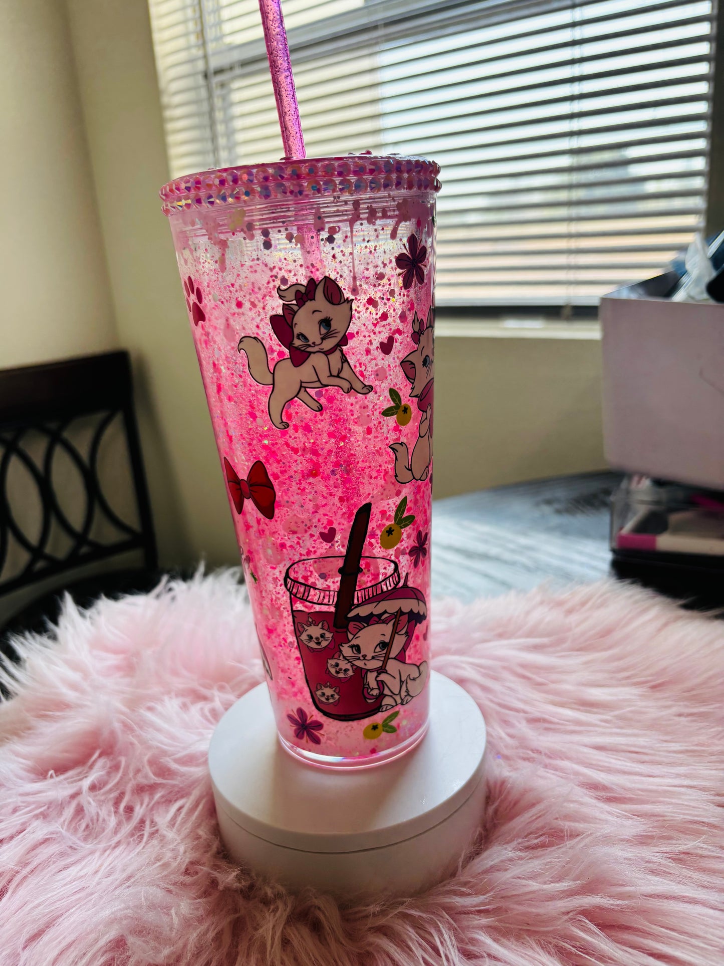 Marie 24oz acrylic snow globe tumbler