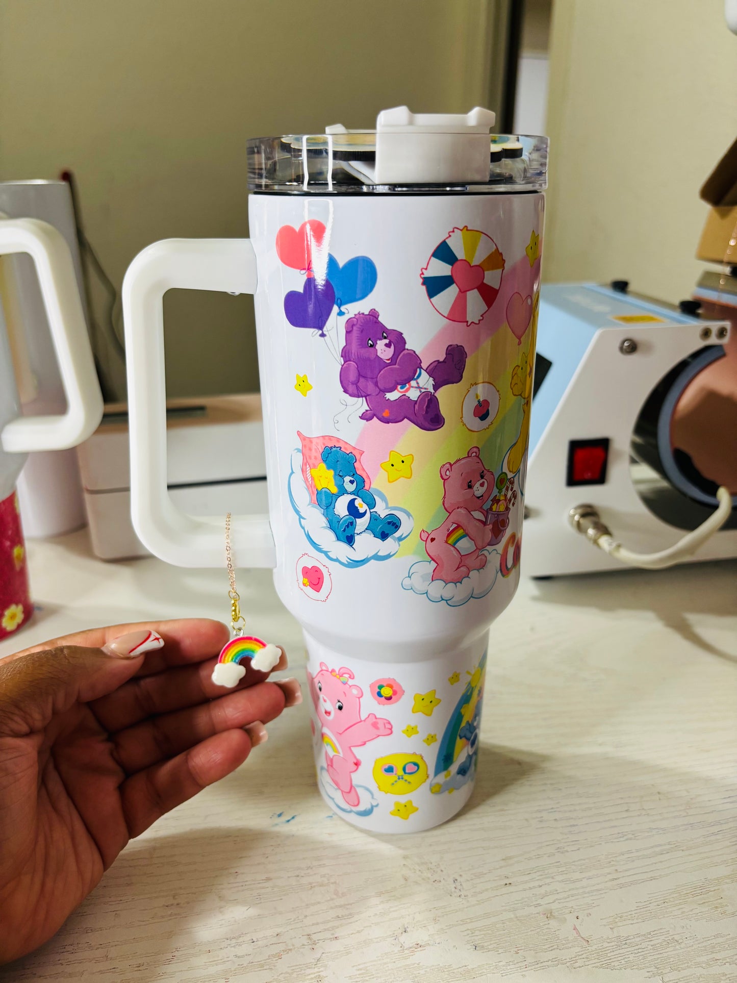 Rainbow Care Bears 40oz tumbler