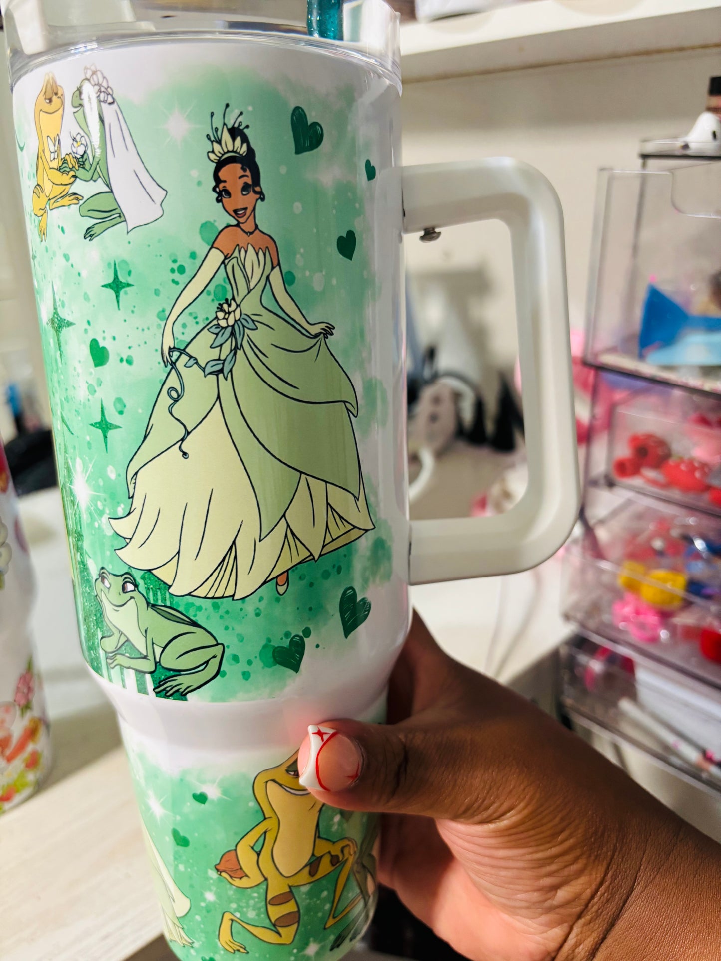 Princess tiana & prince 40oz tumbler