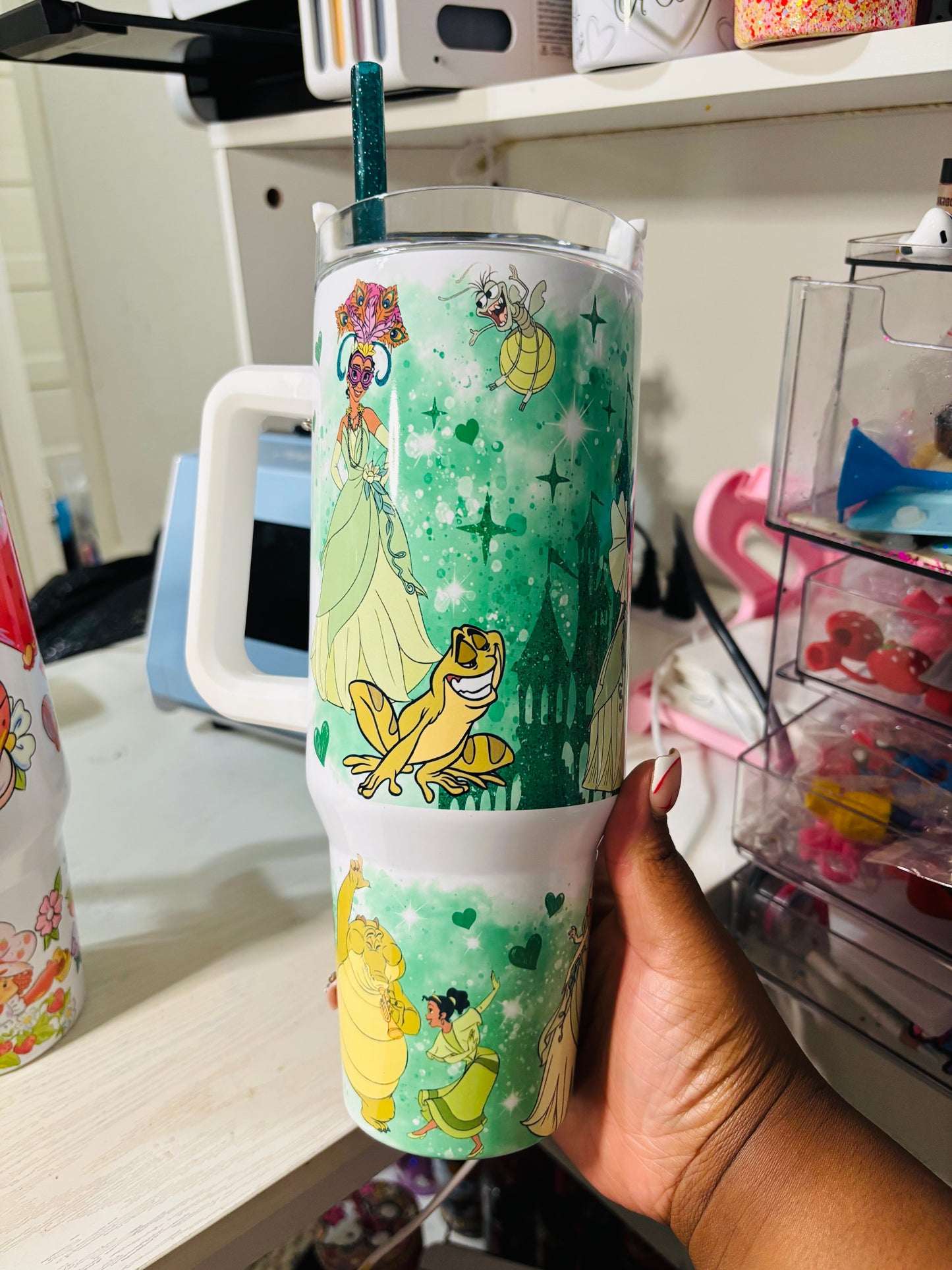 Princess tiana & prince 40oz tumbler