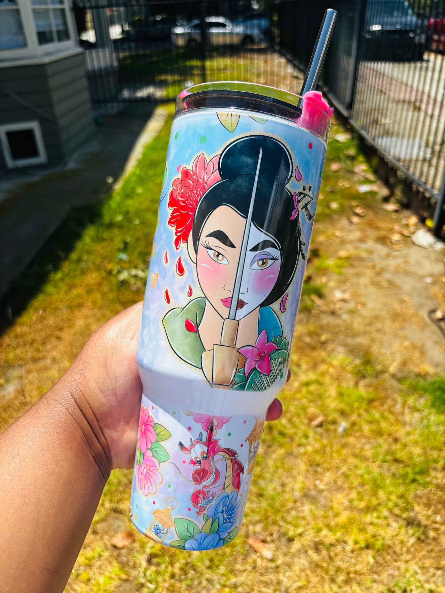 Mulan blooms 40oz tumbler