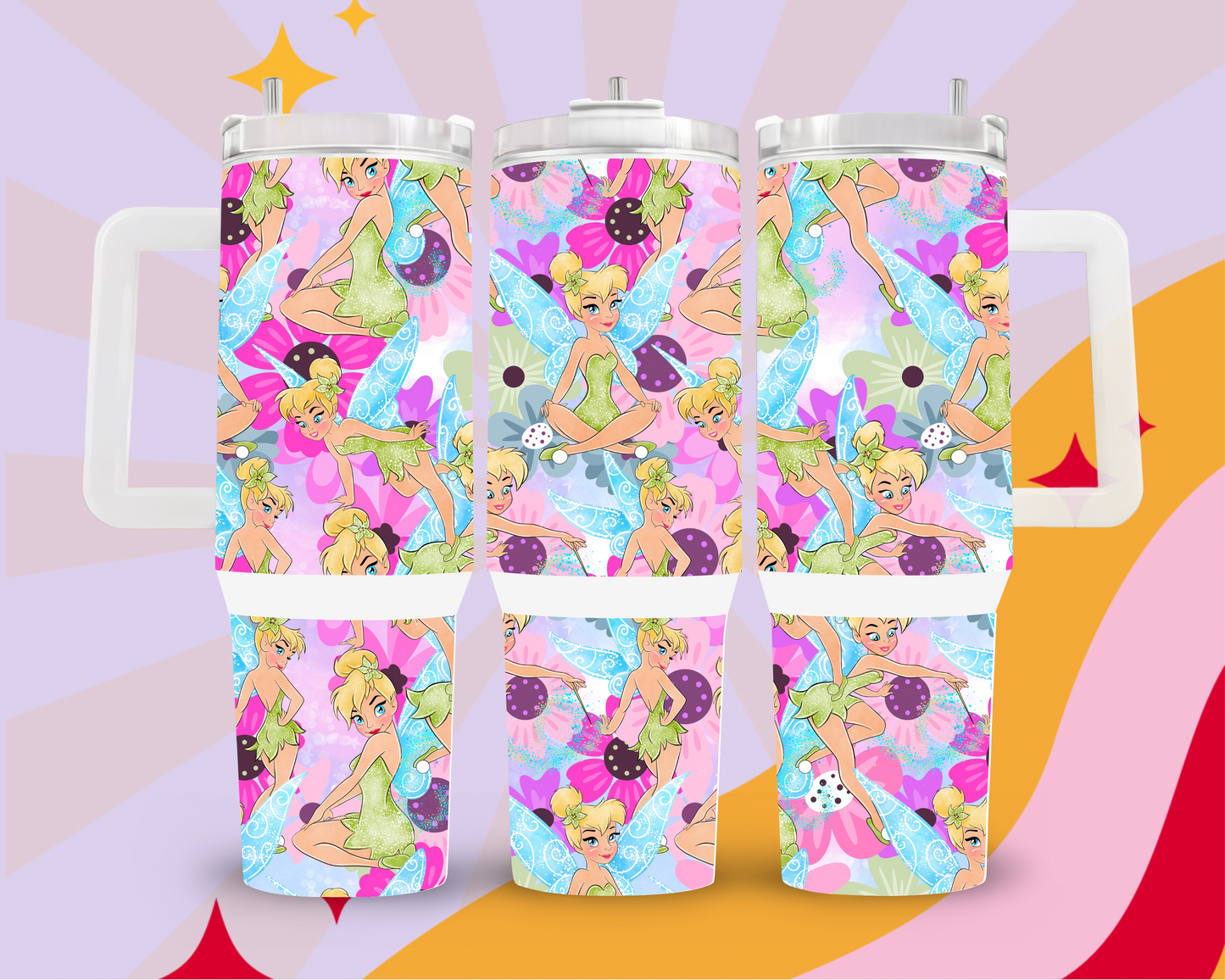 Colorful tink 40oz tumbler