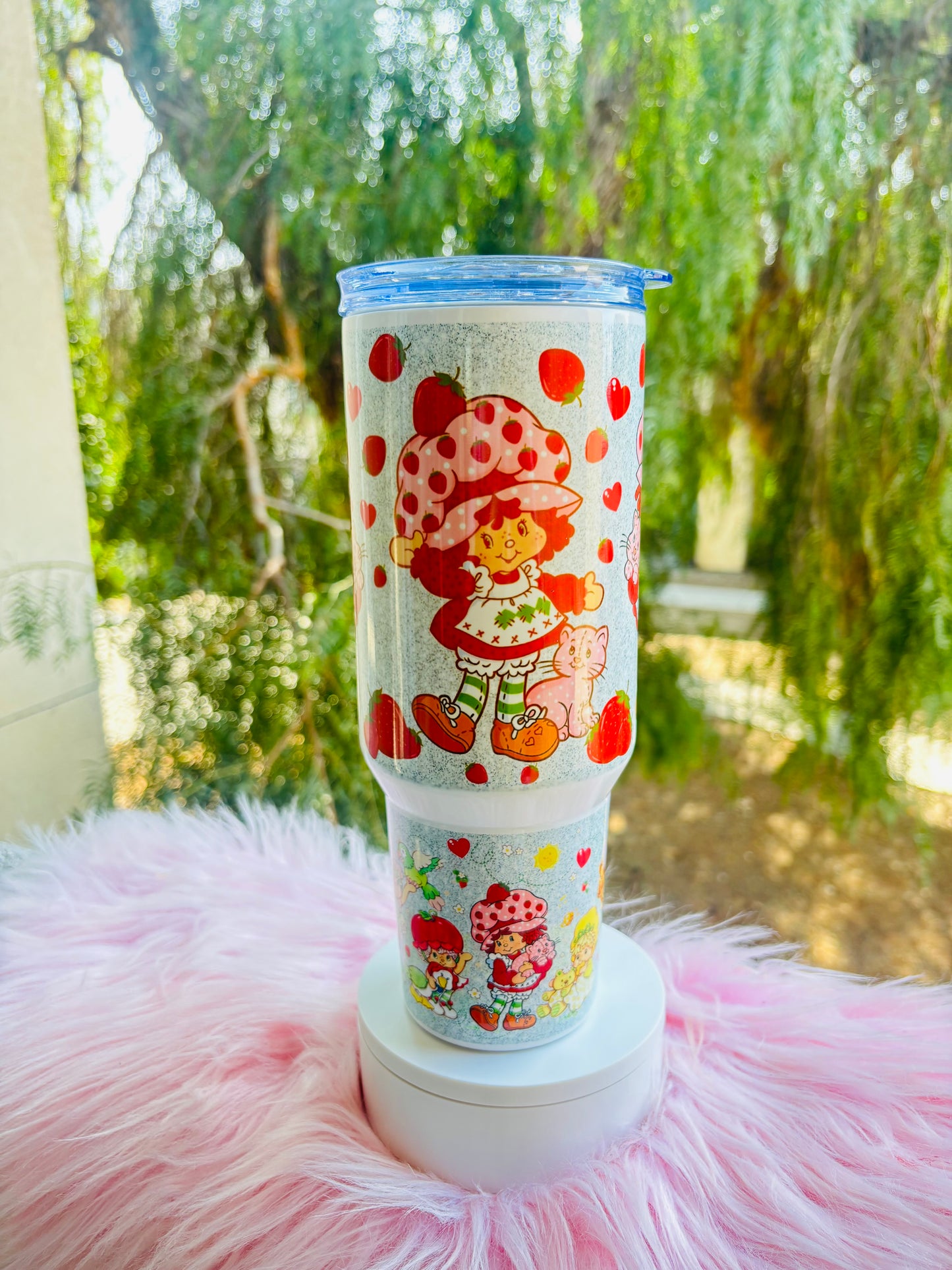 Strawberry SC silver 40oz tumbler