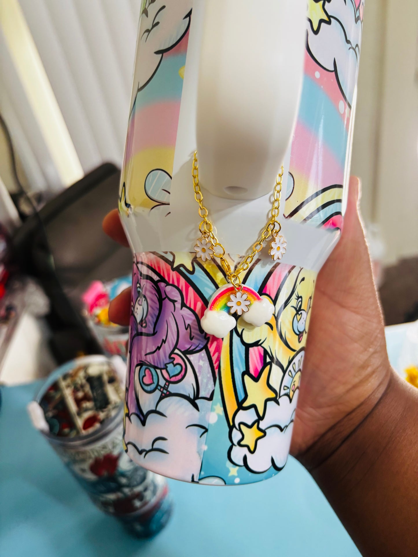 Colorful rainbow bears 40oz tumbler