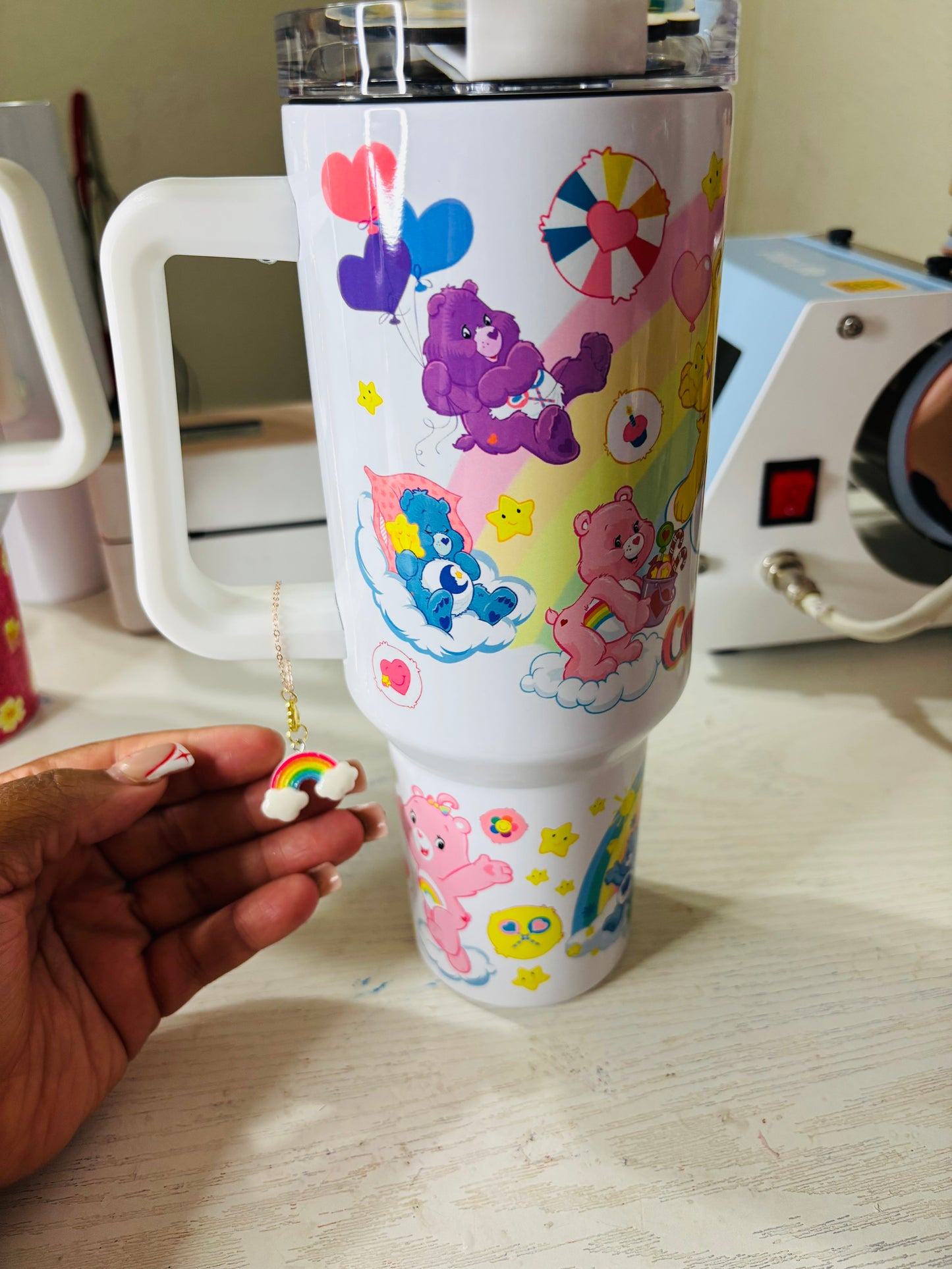 Rainbow Care Bears 40oz tumbler