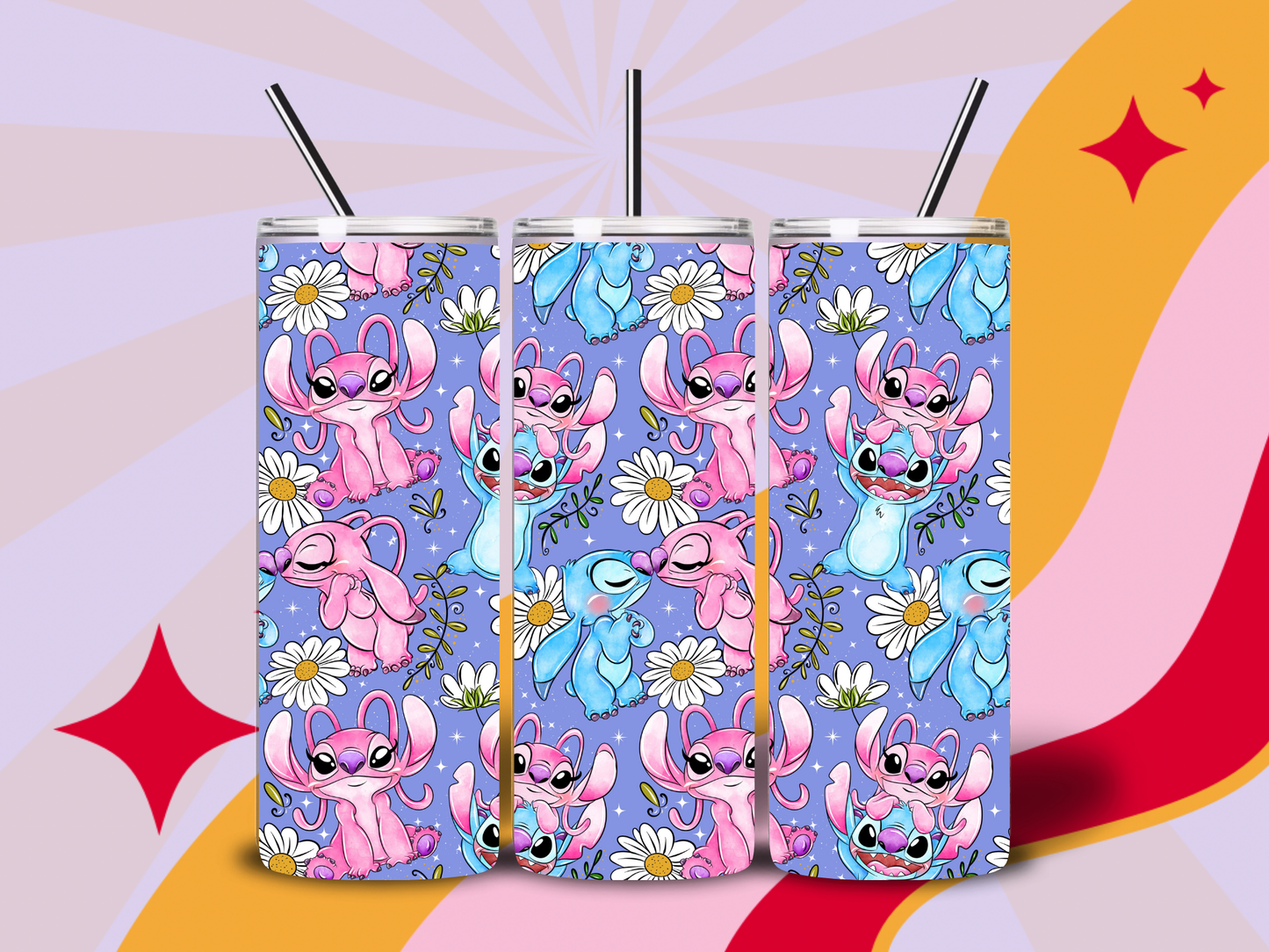 Flower stitch and angel 20oz tumbler