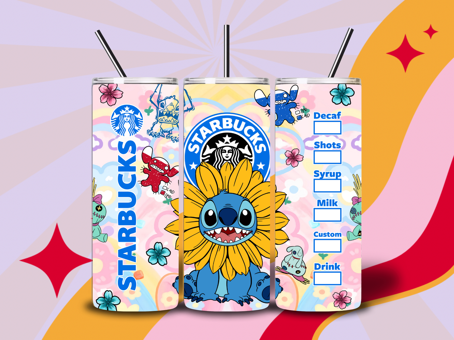 Sunflower blue monster 20oz tumbler