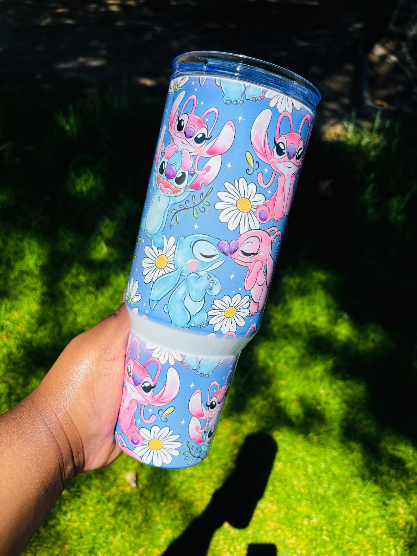 Flower stitch and angel 40oz tumbler