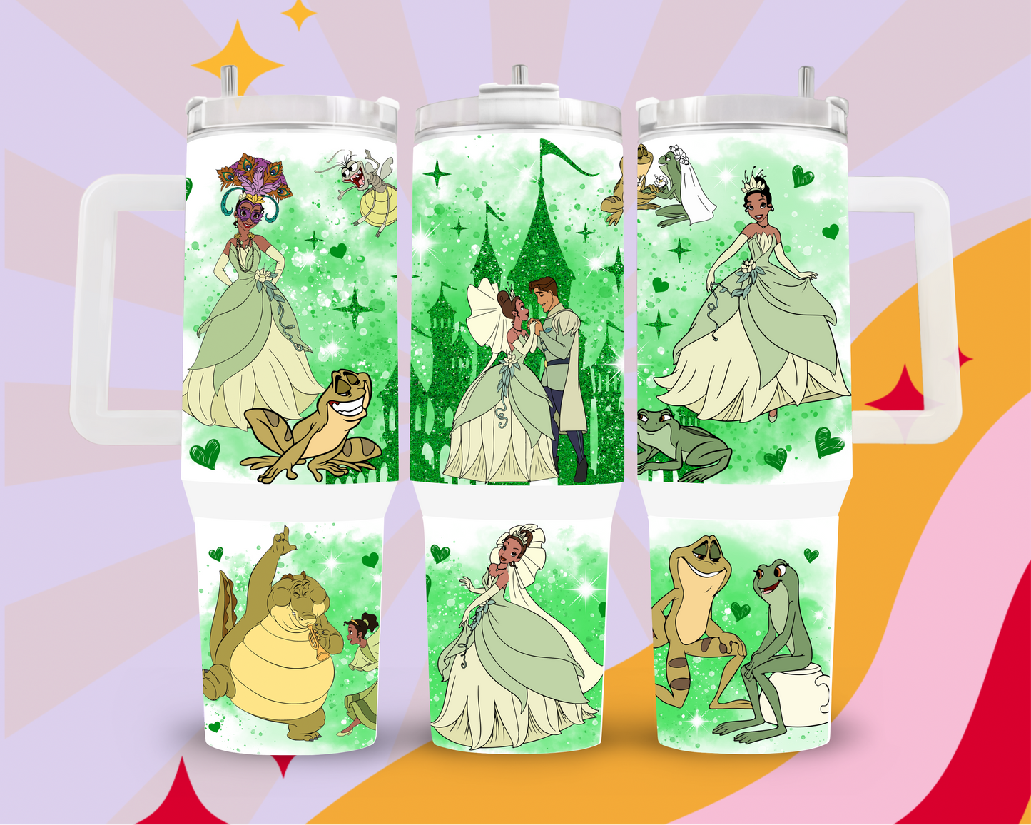 Princess tiana & prince 40oz tumbler