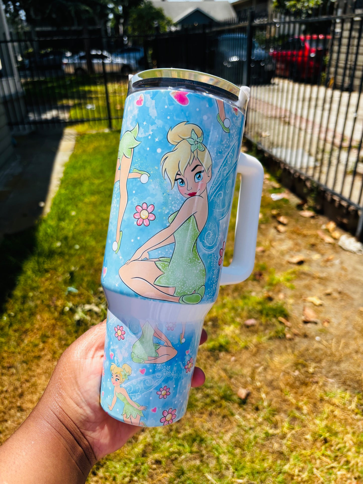 Blue tinkerbell 40oz tumbler