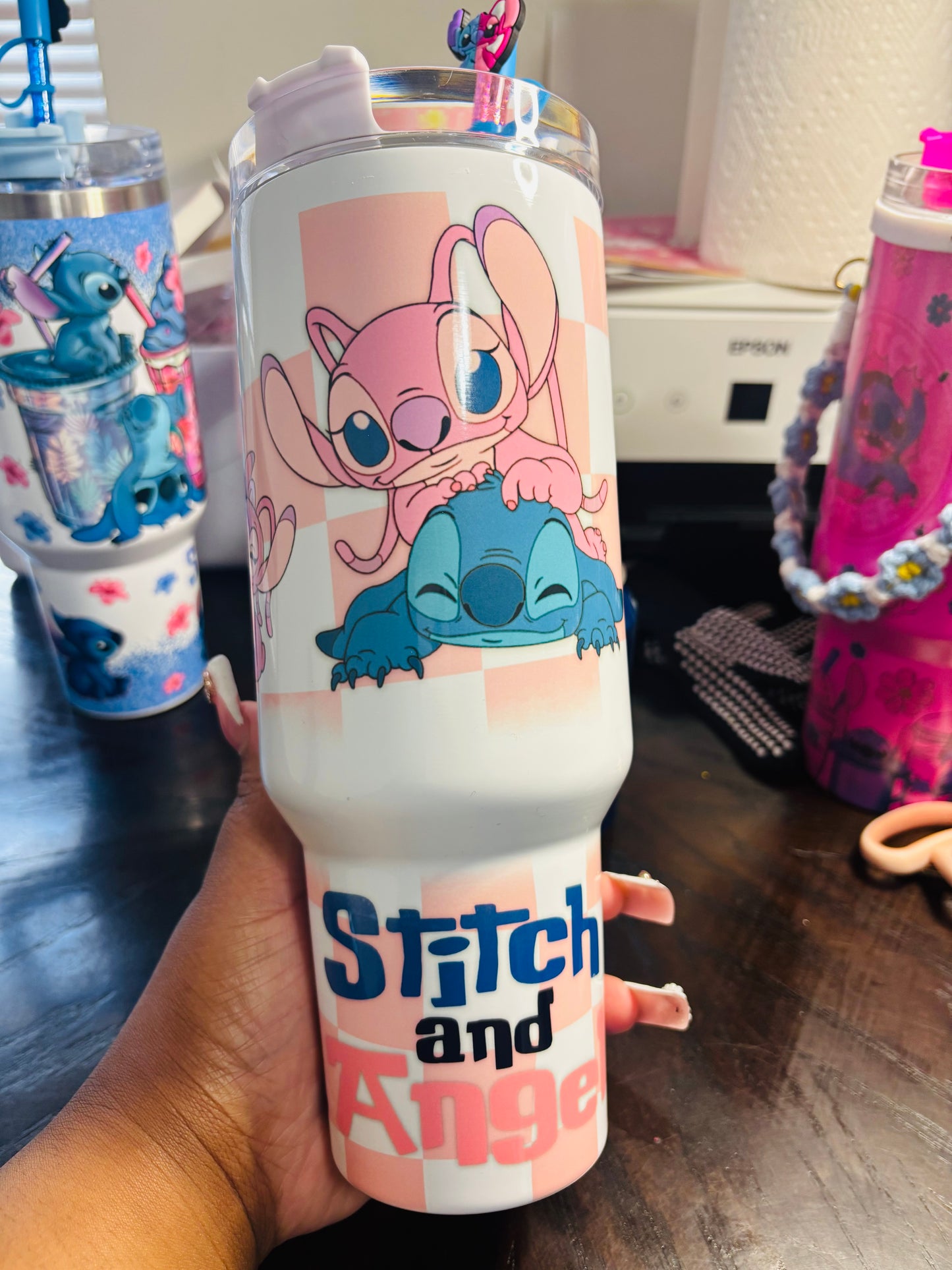 Stitch and angel 40oz tumbler
