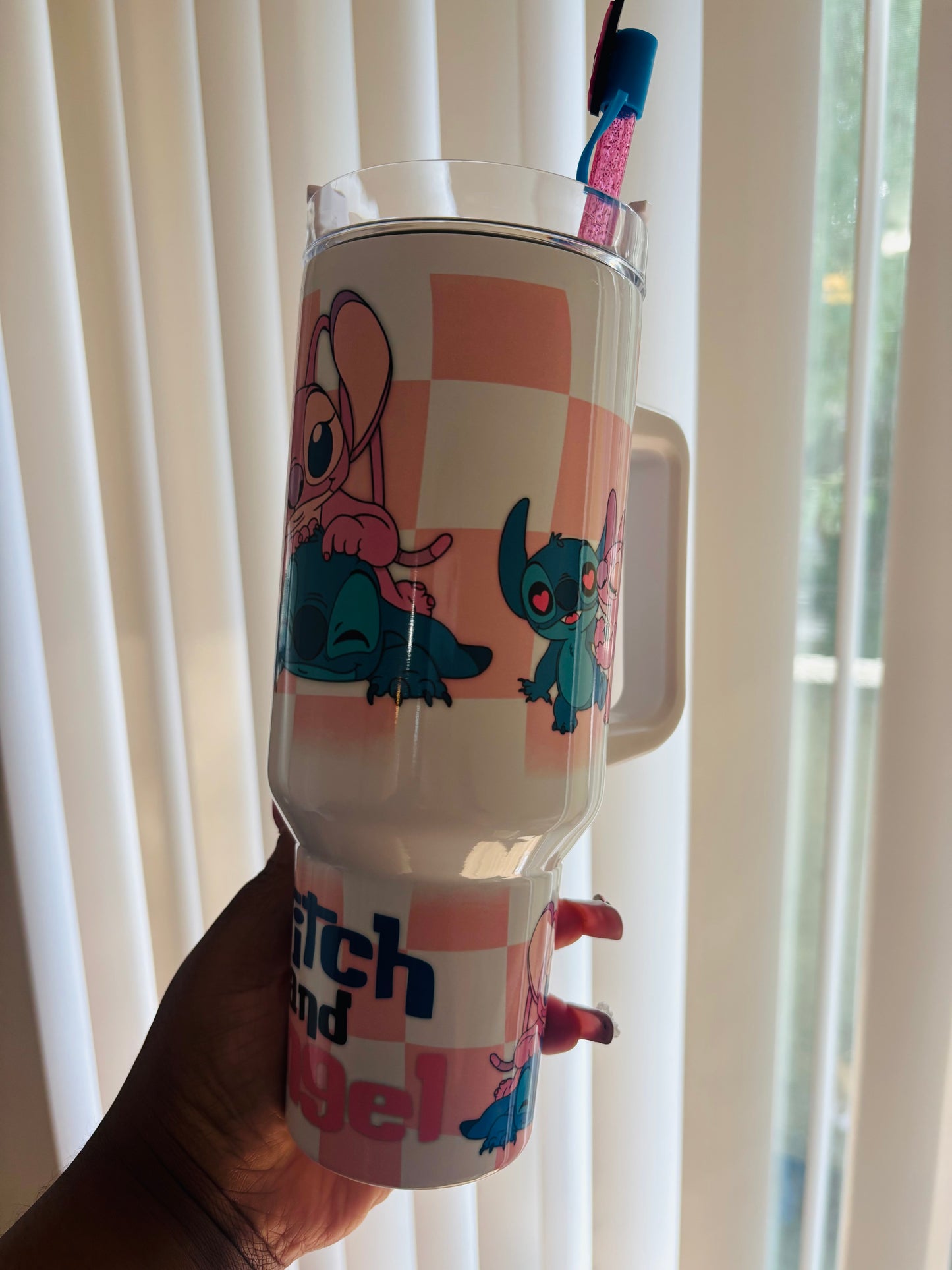 Stitch and angel 40oz tumbler
