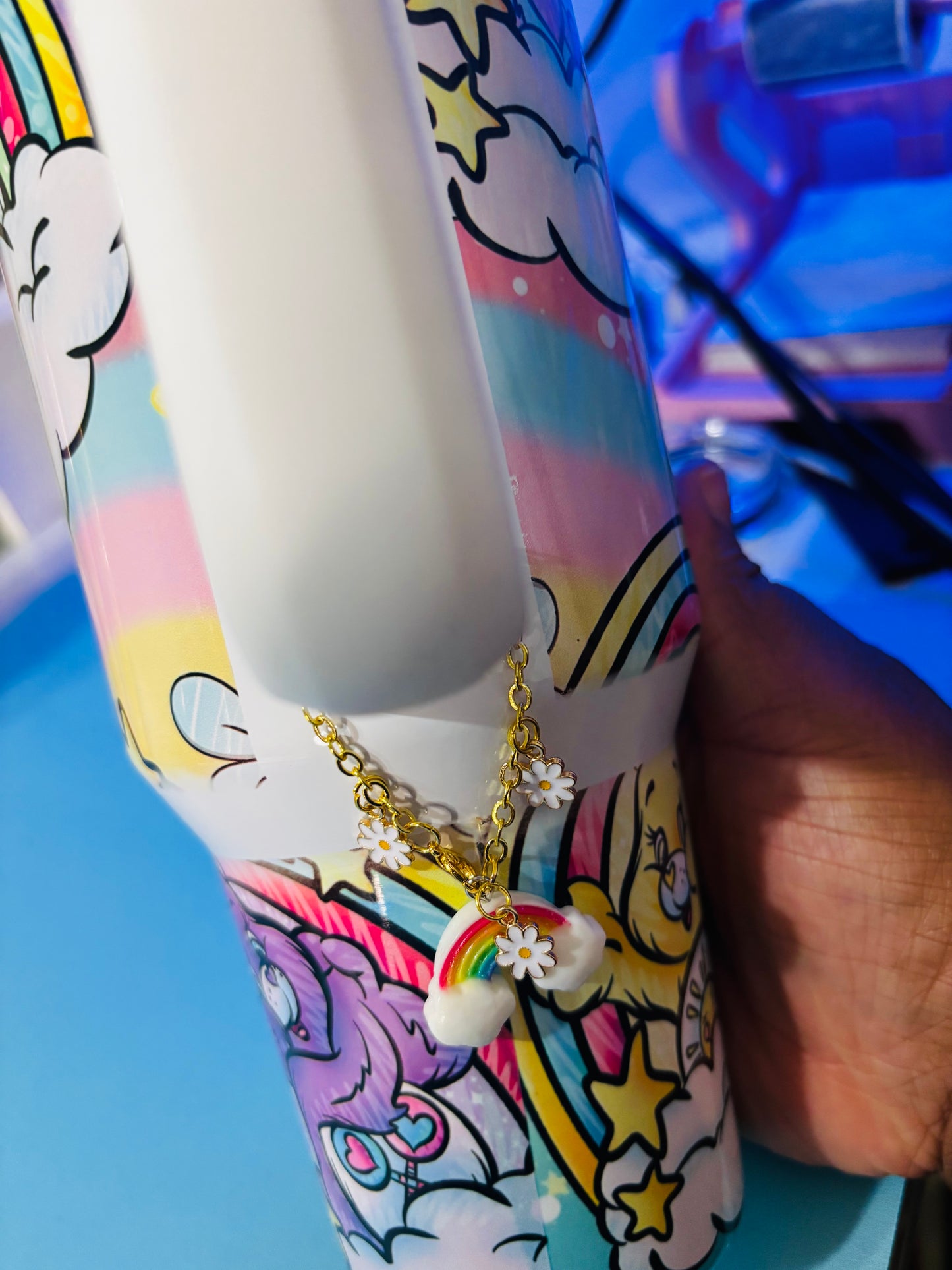 Colorful rainbow bears 40oz tumbler