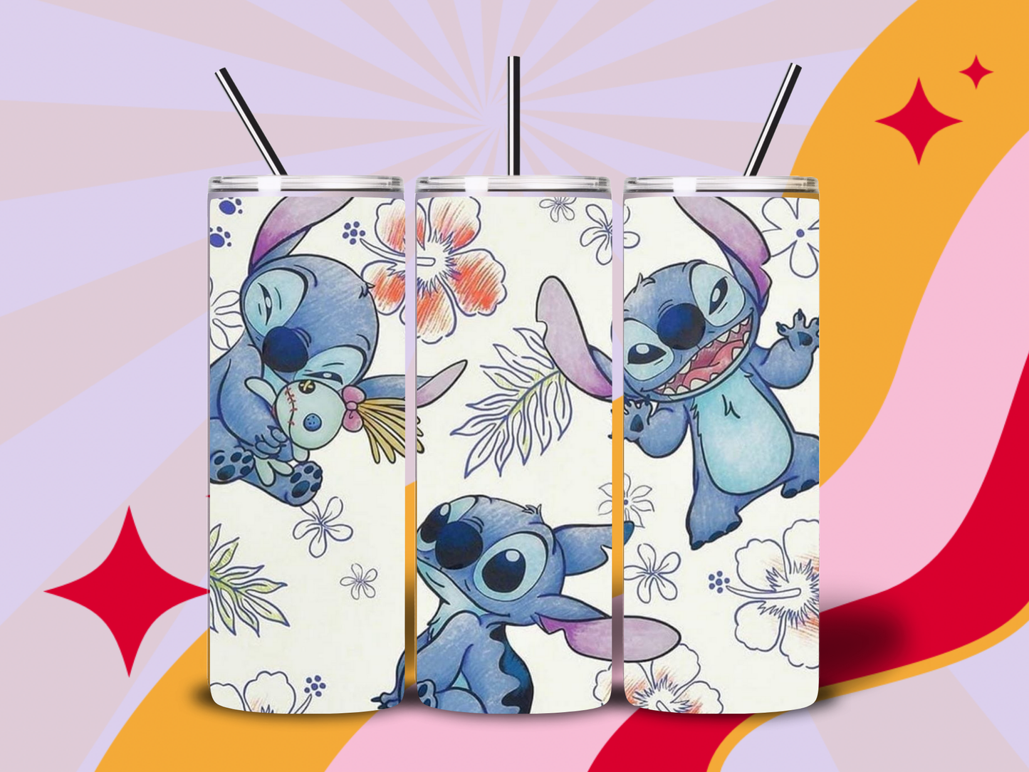 Floral stitch 20oz tumbler