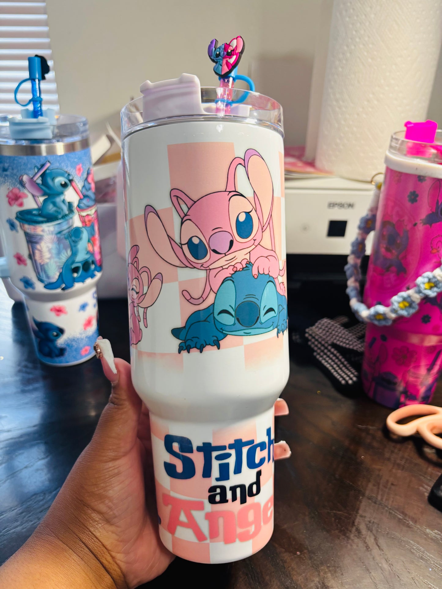 Stitch and angel 40oz tumbler