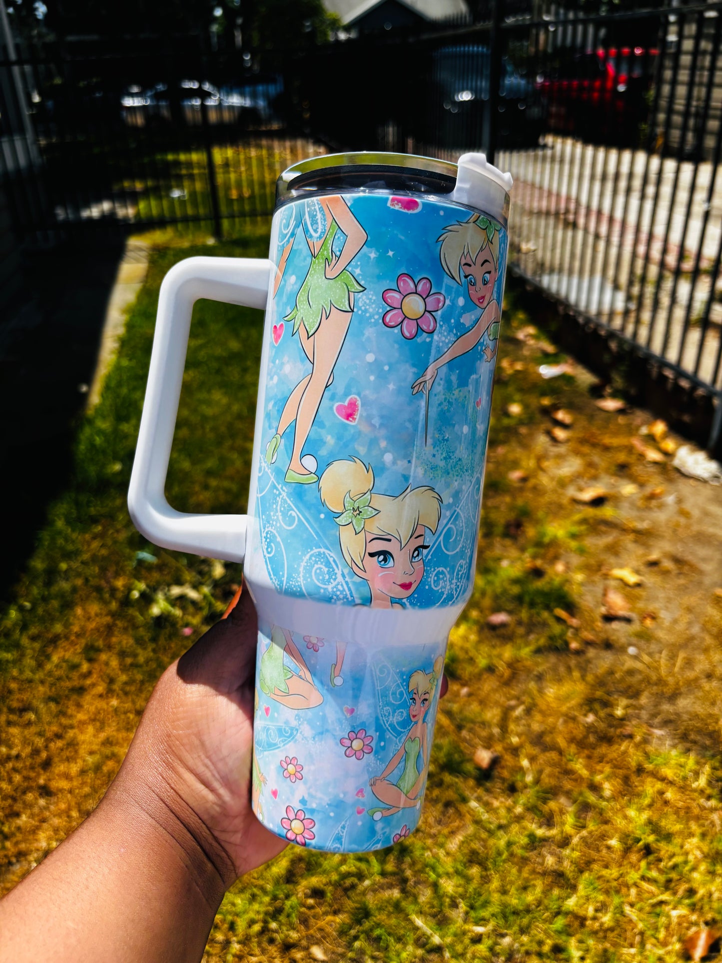 Blue tinkerbell 40oz tumbler