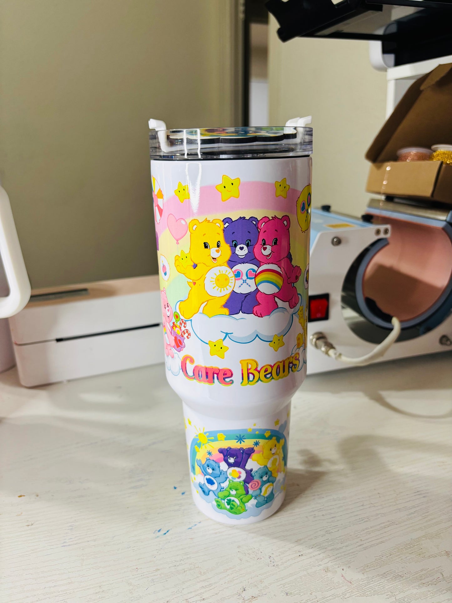 Rainbow Care Bears 40oz tumbler