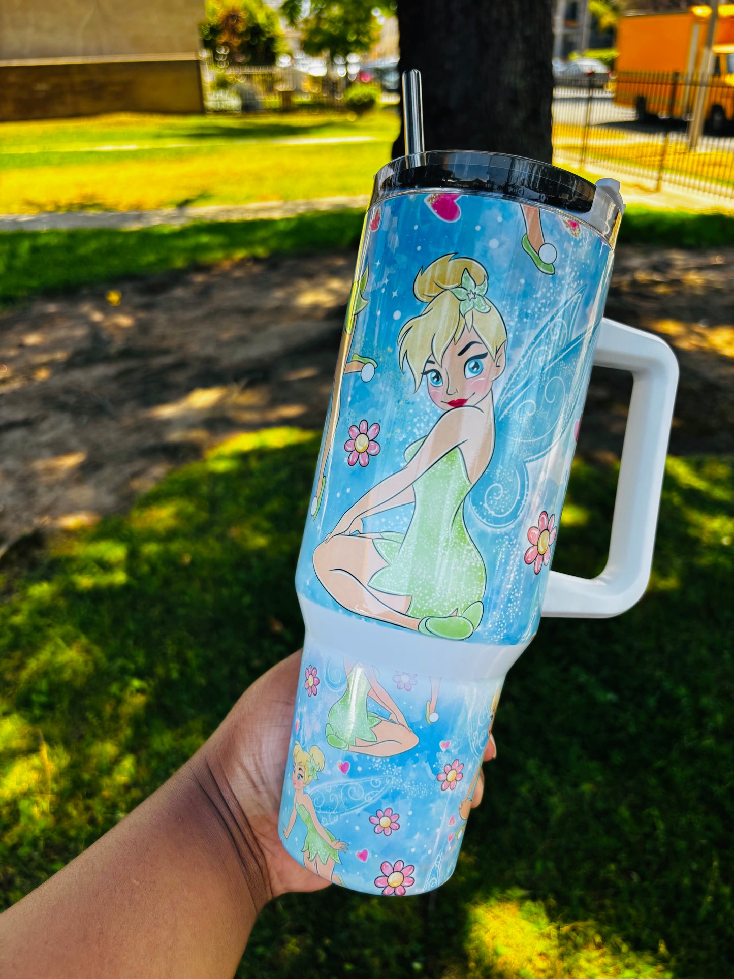 Blue tinkerbell 40oz tumbler
