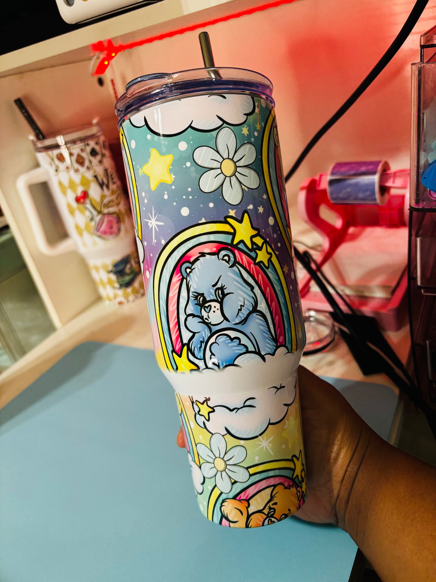 Colorful rainbow bears 40oz tumbler