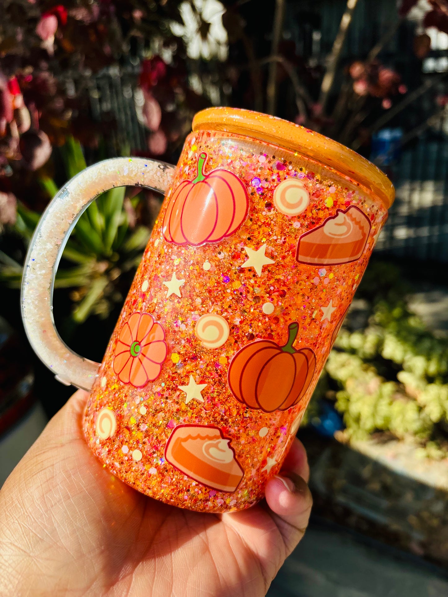 Pumpkin pies snow globe mug