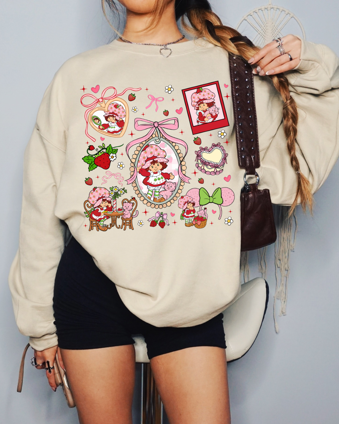Strawberry shortcake Vintage-Inspired Crewneck