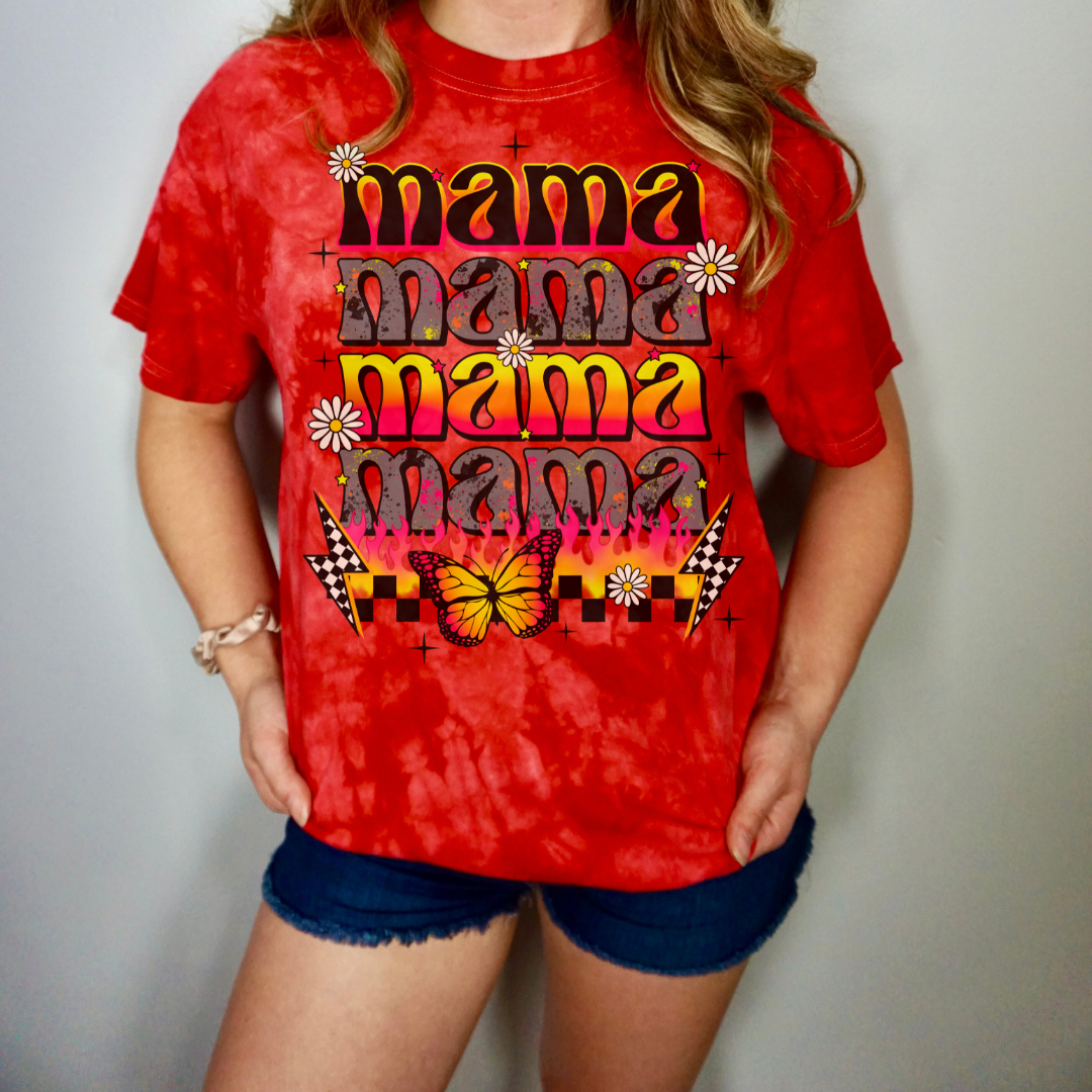 flame mama Tie-Dye Tee, Crystal