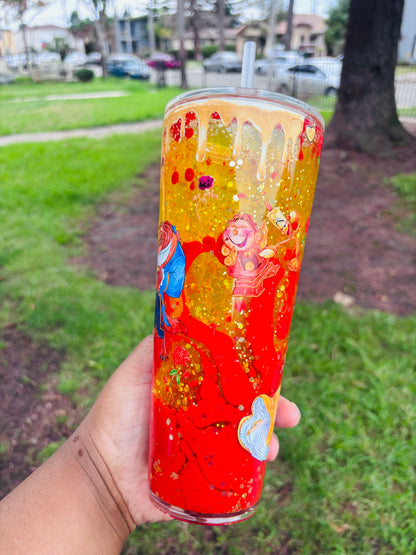 Beauty and the beast dual drip tumbler