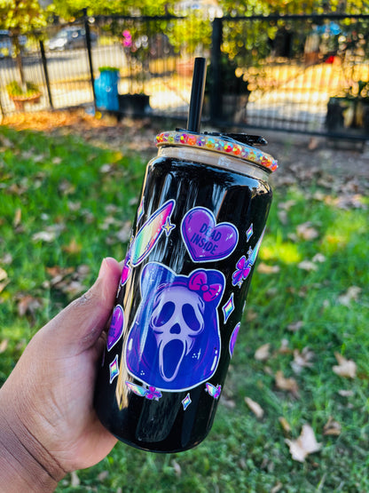 Dead inside 20oz glass snow globe cup