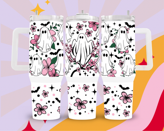 Floral Ghost 40oz tumbler