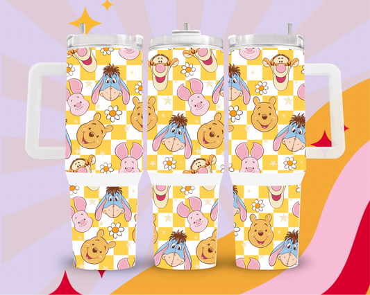 Yellow Pooh and friends 40oz tumbler