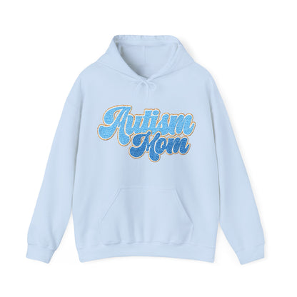 autism mom faux embroidery Unisex Heavy Blend™ Hooded Sweatshirt