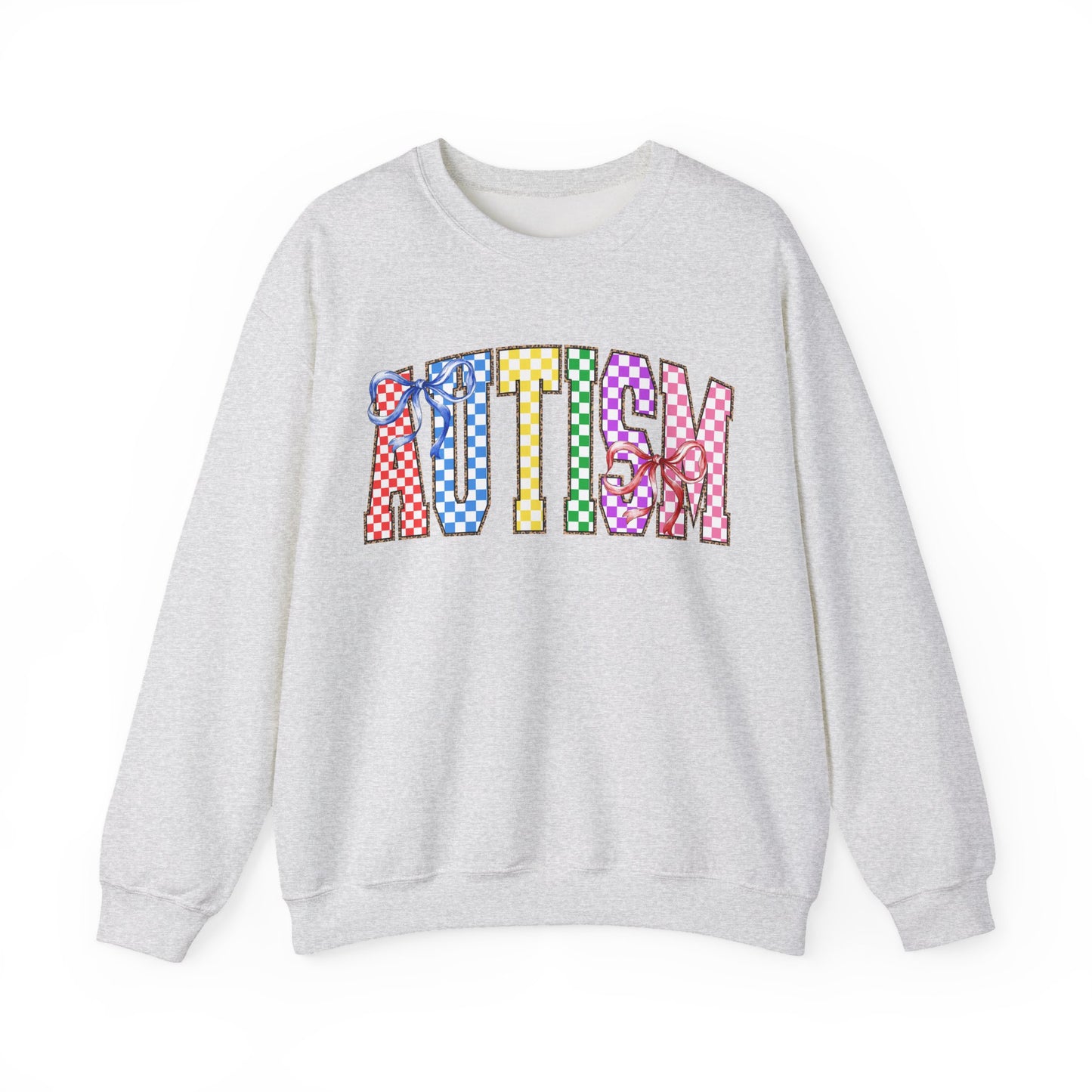 Autism Puzzle Pattern Crewneck Sweatshirt — Colorful Autism Awareness Pullover